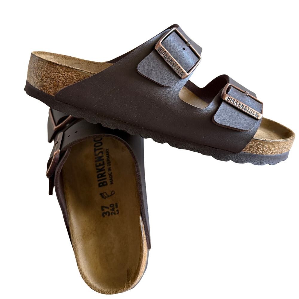 Birkenstock Arizona Birko-Flor Dark Brown Sandals | Size 37 EU (US 6) New in Box